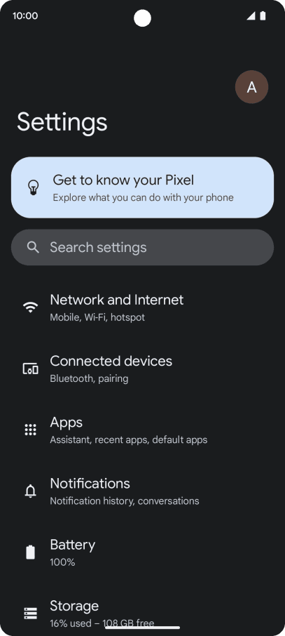 Pixel Settings App